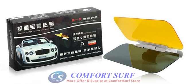 Clip On Anti Dazzle Car Sun Blocker Visor for Day & Night