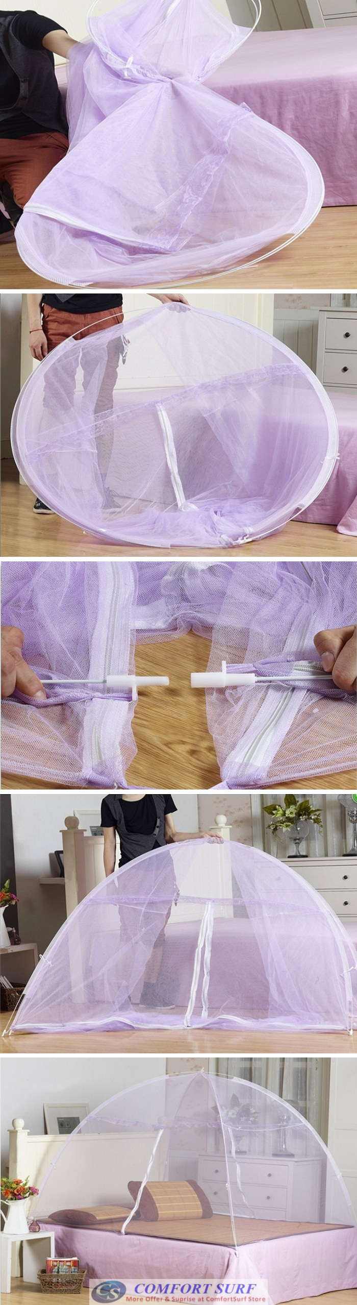 Foldable Self-Standing Mosquito Dome Net Double Door with Carrying Bag Foldable Self-Standing Mosquito Dome Net Double Door with Carrying Bag
