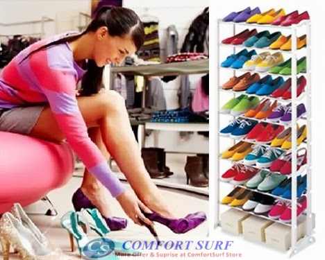 Amazing 10 Level Shoe Rack - Can Store 30 Pairs Shoes!!