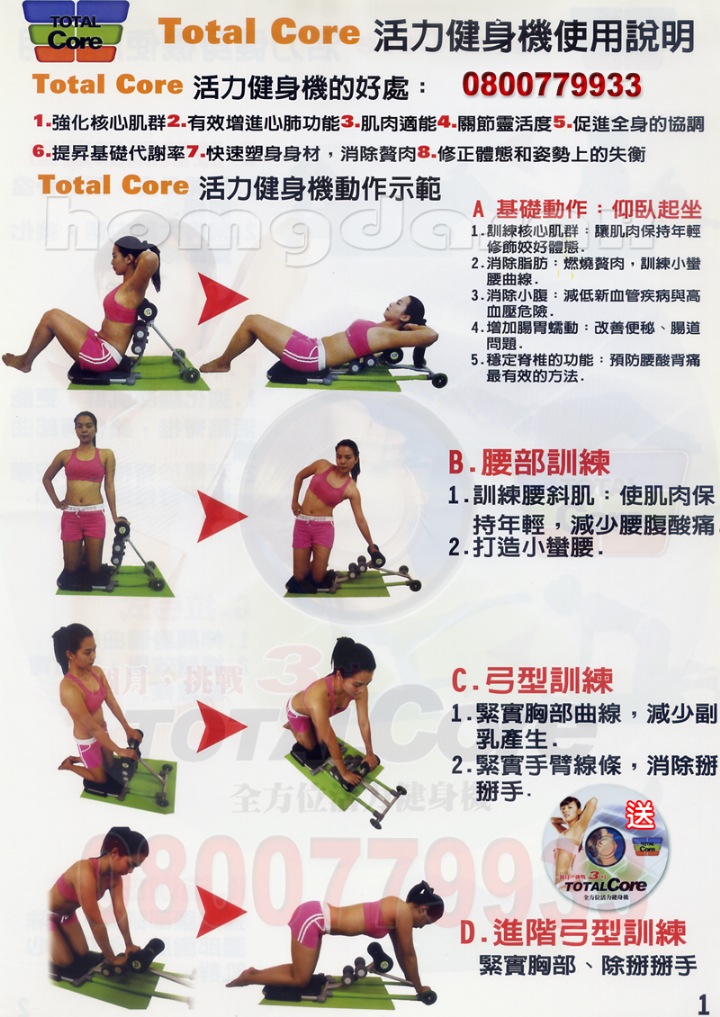 Unique Design Total Core 2 II Twister AB Workout Machine with 6 Springs