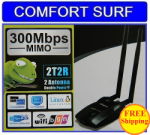 Kinamax N Dual Antenna MIMO 300Mbps USB Wifi Adapter