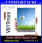 7.9" Onda V819 mini 16G / 1GB Allwinner A31s QuadCore Android 4.2 Tablet PC