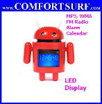 PORTABLE MINI GOOGLE ANDROID FIGURE MP3 MUSIC FM SPEAKER