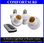 4x E27 Wireless Light Lamp Bulb Holder Cap Socket Switch with Remote Control