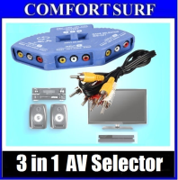 3 IN 1 Audio Video Av Selector Switcher Switch Box A/v Multi Input Output Console