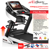 4.5HP ADSports AD980 LCD Screen Electric Motorize Treadmill 15 Levels Auto Inclination, 64CM Platform & 4 Ways Spring