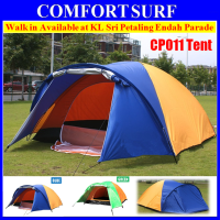 CP011 3/4 Persons Outdoor Double Layer + Extra Vestibules / Hall Picnic Camping Tent + Free Carry Bag