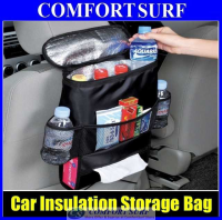 Car Back Seat Cool & Hot Insulation Multi Storage Bag Organizer + Tissue Holder