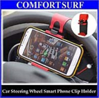 Drive Smart Retractable Car Steering Wheel Smart Phone Clip Holder (GPS, iPhone, Samsung)
