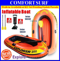 INTEX 58331 Explorer 200 2-Person Inflatable Boat Set With French Oars Mini Air Pump