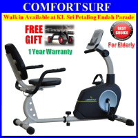 LongStyle Recumbent Fitness Stationary Exercise Bike with Display Heart Pluse Sensor Cardio Workout