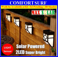 Auto ON Solar Powered Light 2 LED Outdoor Wall Street Oriental Lamp Bulb Light