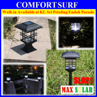 2pcs Set MaxSolar SL021 Solar Powered Decorative Outdoor Pillar Ground Lawn Path Driveway LED Lighting Light Lamp Bulb