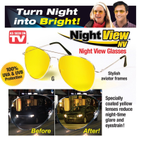 Night View NV Glasses Clear Bright 100% UVA UVB Protect Car Driver Glare Reduction