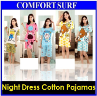 Female Short Sleeved Sleepwear Pajamas Night Dress Cartoon Korean Styles