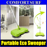 Portable eco Green Sweeper Broom Vacuum Cleaner 360 rotate Without Electricity