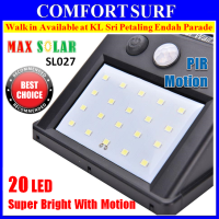 20 LED MaxSolar SL027 Solar Powered Motion Sensor Light Wall Street Garden LED Lamp