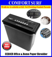 CEBOER Mini Office 6.8mm Paper Shredder Confidential Cutter Strip Cut 10L Basket