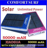 XIAOGUA 50000mAH with SOLAR Panel Portable Mobile Power Bank