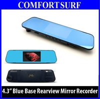 4.3 inch Blue Base Mirror Car Cam DVR Rearview Camera Video Recorder