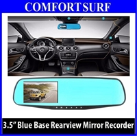 3.5 inch Blue Base Car Cam DVR Rear View Mirror Camera Video Recorder