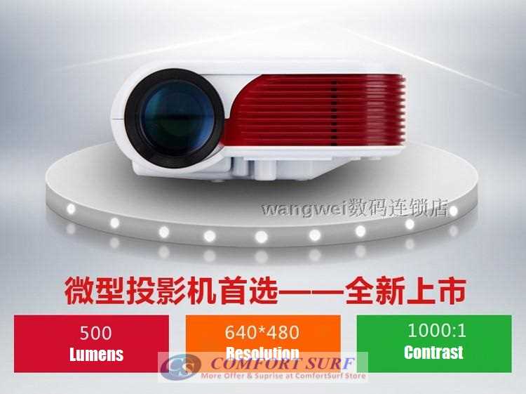 HX868-TV High Resolution TV LED projector Upto 100" 500 Lumens with Full Dual HDMI, USB, AV, Audio, SD Card Port..