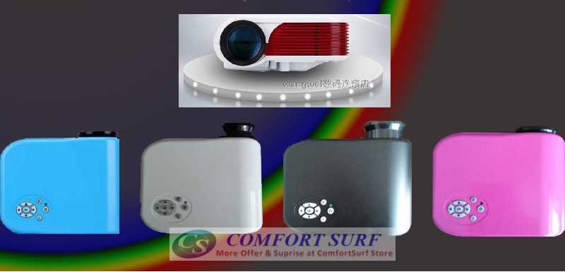 HX868-TV High Resolution TV LED projector Upto 100" 500 Lumens with Full Dual HDMI, USB, AV, Audio, SD Card Port..