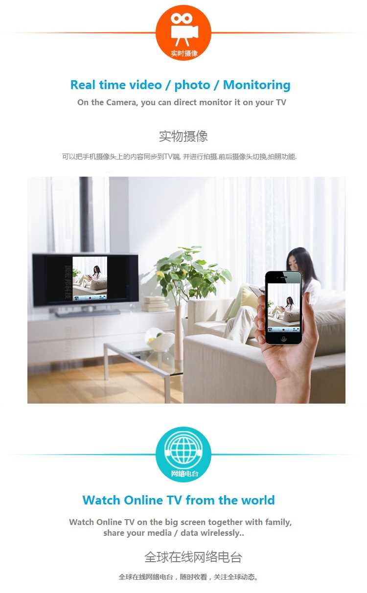 Original Miracast Airplay DLNAWifi Display Mediashare Ezcast Dongle for Android / Apple IOS System