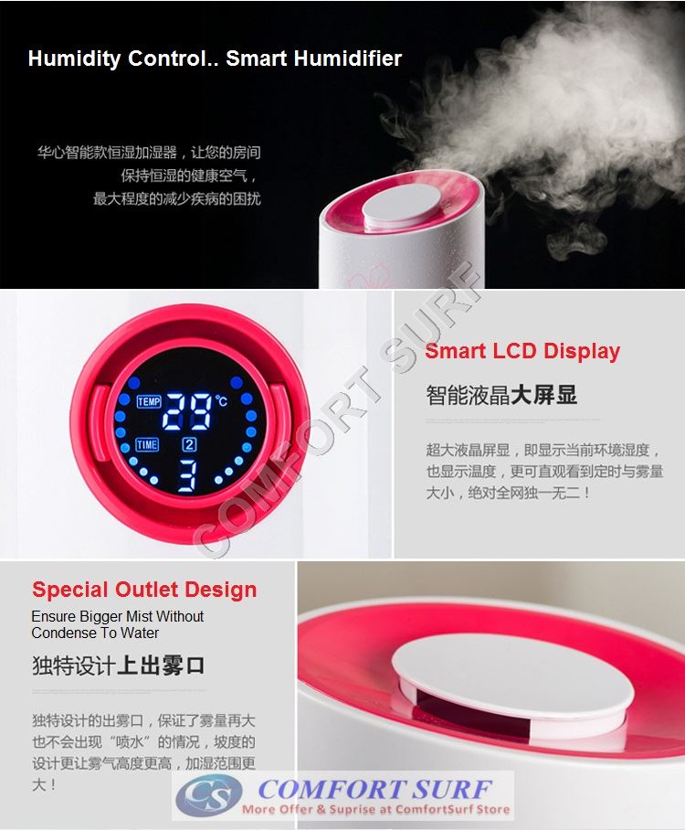 NEW Ultrasonic Smart LCD Humidifer HX-528 Air Purifier Humidifier Aroma Diffuser