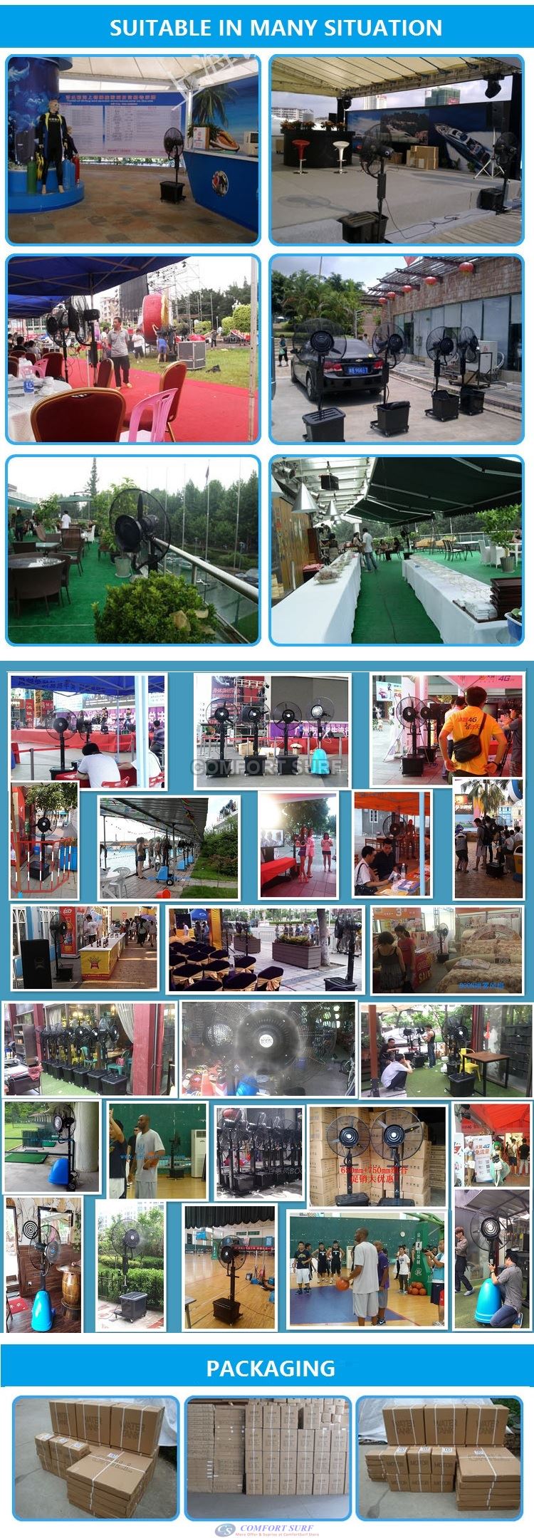 Water Mist Fan 26 / 30 inches Atomizer Fan Water Cooling fan water air-conditioning humidifier