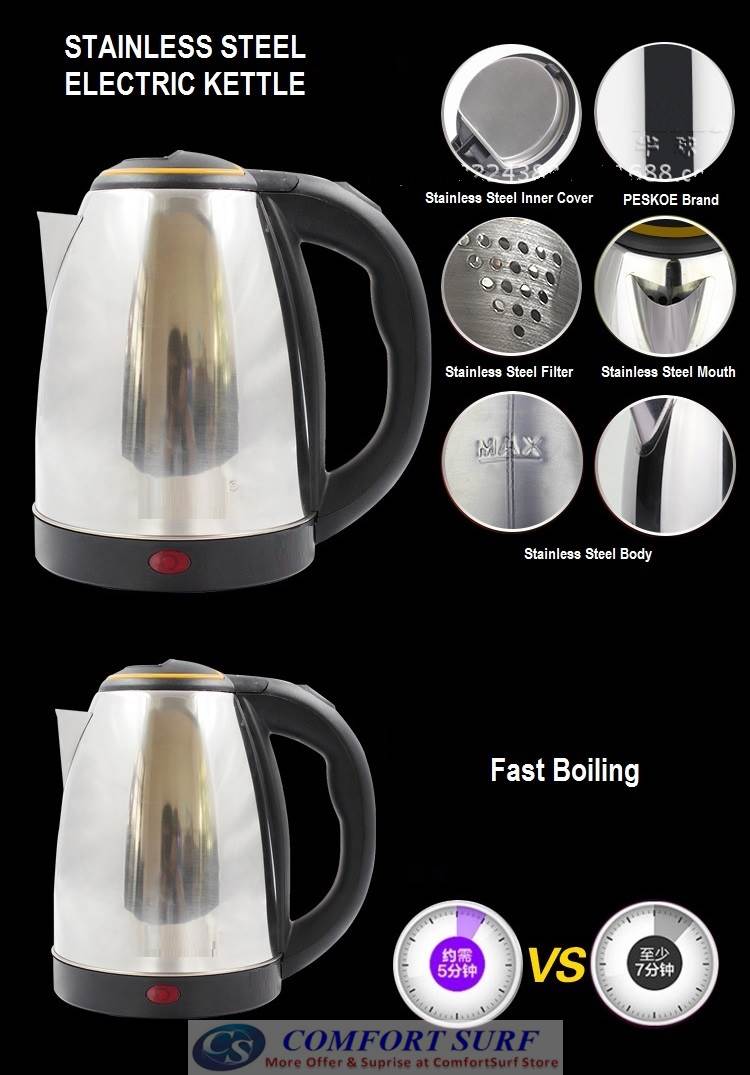 PESKOE / Hemisphere Stainless Steel Kettle 2.0L Electric Kettle