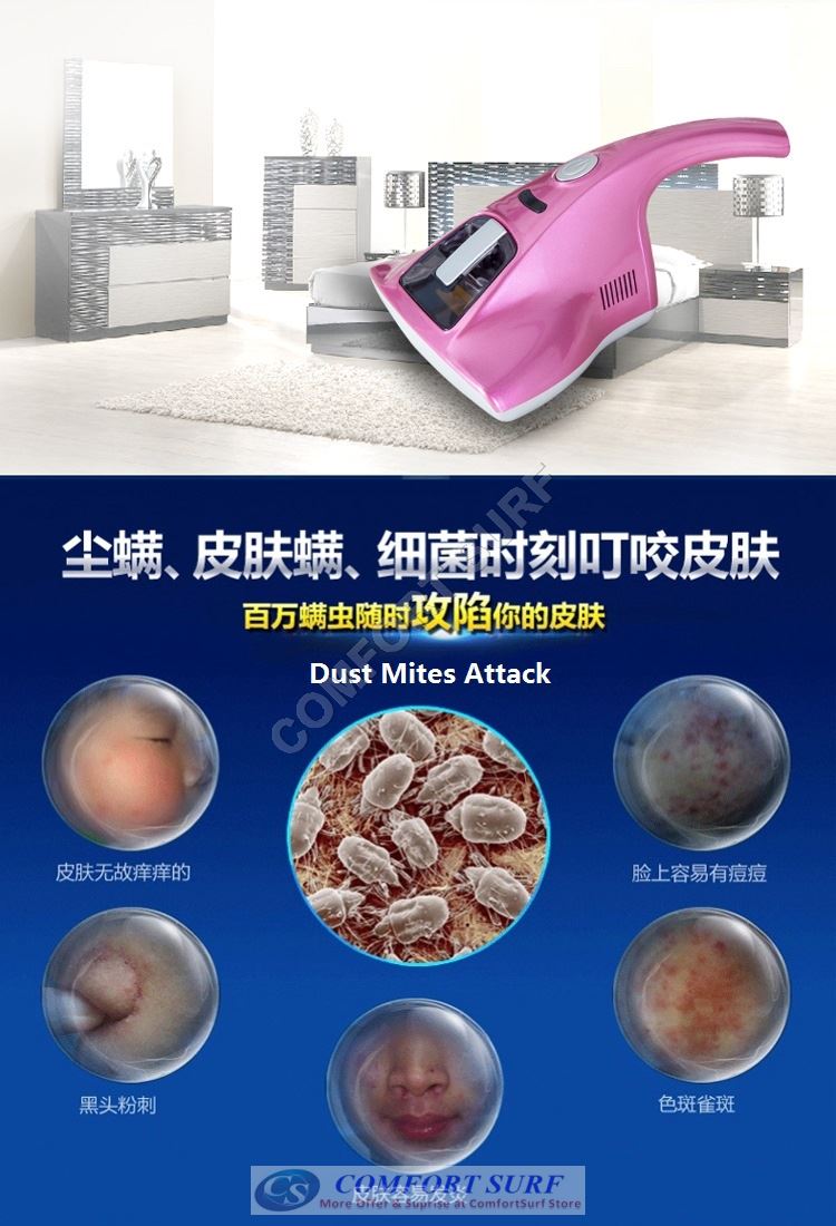 Portable UV 818 UV Light Anti Dust Mite Vacuum Cleaner Bedding Mattress Bed Cleaner With HEPA Filter and IR Sensor