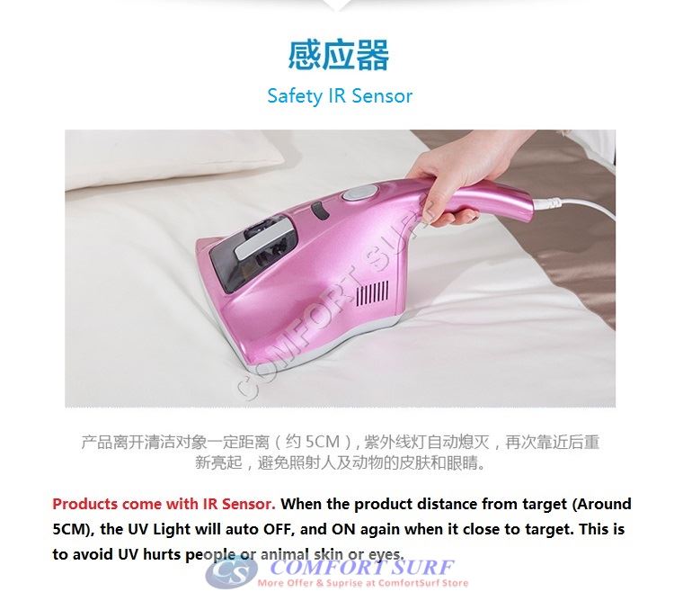Portable UV 818 UV Light Anti Dust Mite Vacuum Cleaner Bedding Mattress Bed Cleaner With HEPA Filter and IR Sensor