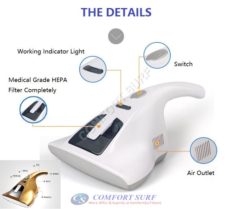 Portable UV 818 UV Light Anti Dust Mite Vacuum Cleaner Bedding Mattress Bed Cleaner With HEPA Filter and IR Sensor
