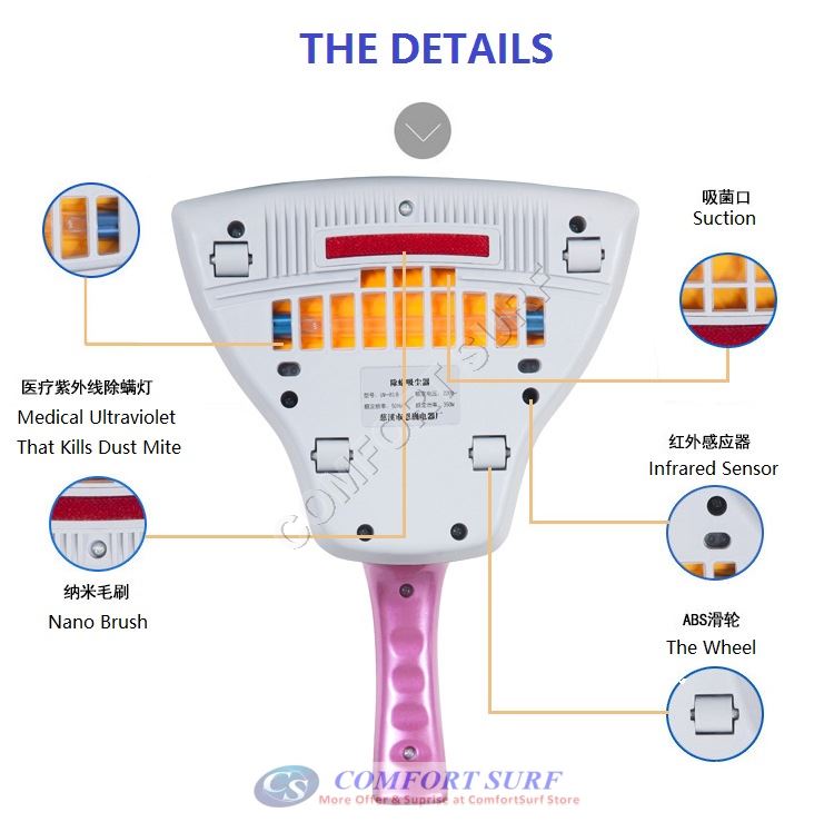 Portable UV 818 UV Light Anti Dust Mite Vacuum Cleaner Bedding Mattress Bed Cleaner With HEPA Filter and IR Sensor