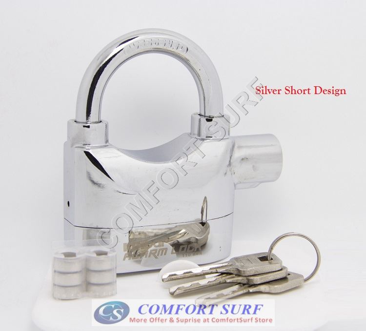 ORIGINAL Kinbar SIREN ALARM PADLOCK for DOOR/Motor/Bike/Car PAD LOCK 110db Anti-Theft Security Alarm