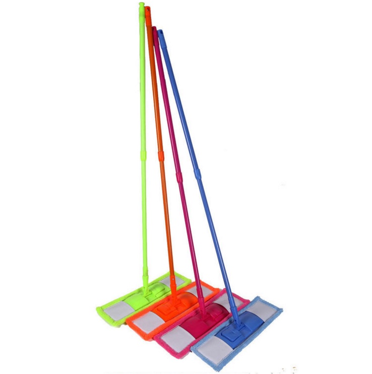 Microfiber Flat Mop With Adjustable Length 70~125CM + 360° Rotatable Mop With Big Mop Cloth
