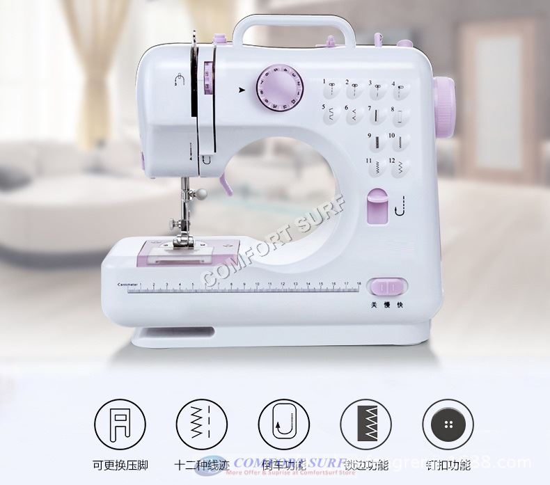 Original of FangHua FSHM505 Pro Upgraded 12 Function Mini Portable Handheld Sewing Machine