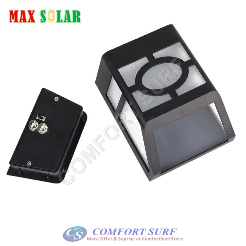 Auto ON Solar Powered Light 2 LED Outdoor Wall Street Oriental Lamp Bulb Light