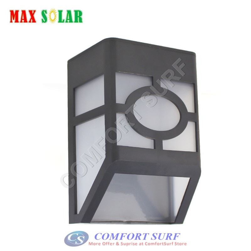 Auto ON Solar Powered Light 2 LED Outdoor Wall Street Oriental Lamp Bulb Light