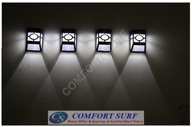 Auto ON Solar Powered Light 2 LED Outdoor Wall Street Oriental Lamp Bulb Light