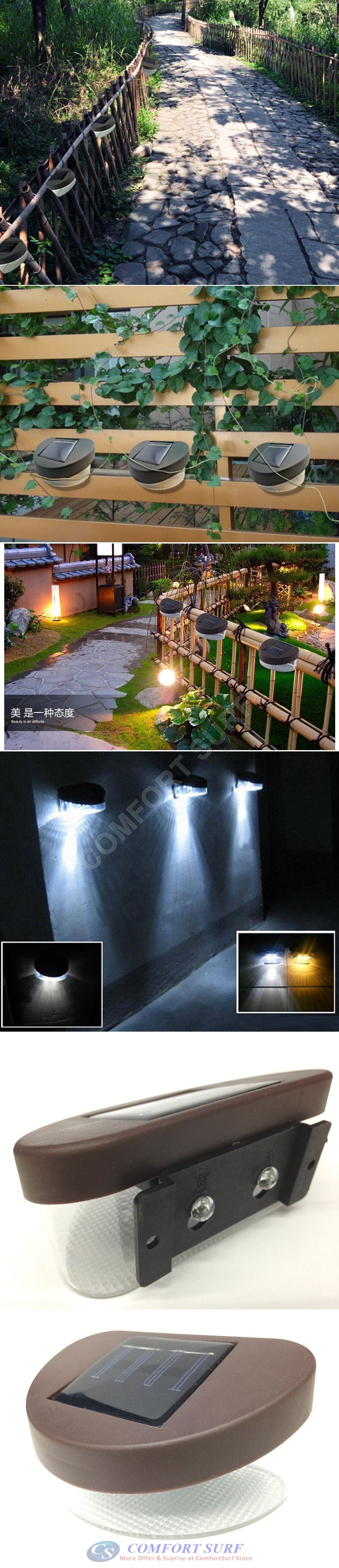Solar Powered LED Yard Lawn Light Outdoor Landscape Garden Path Gutter Fence Light Lamp
