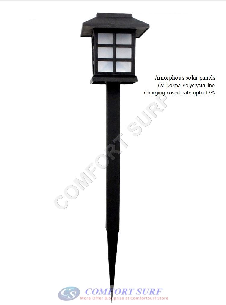 2 Pcs Solar Powered LED Yard Lawn Light Party Path Outdoor Spotlight Garden Lamp