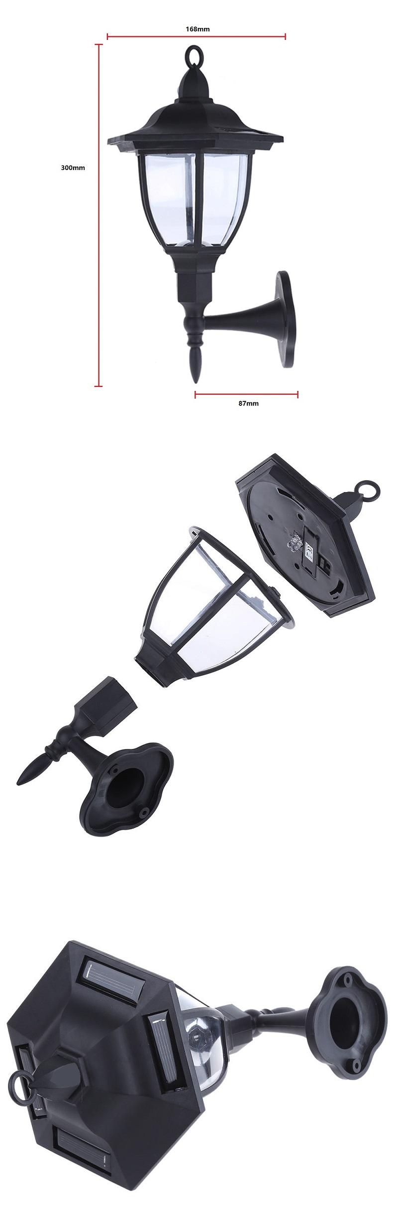 MaxSolar SL009 Outdoor Solar Power 4x LED Light Path Way Wall Landscape Mount Garden Fence Decoration Lamp