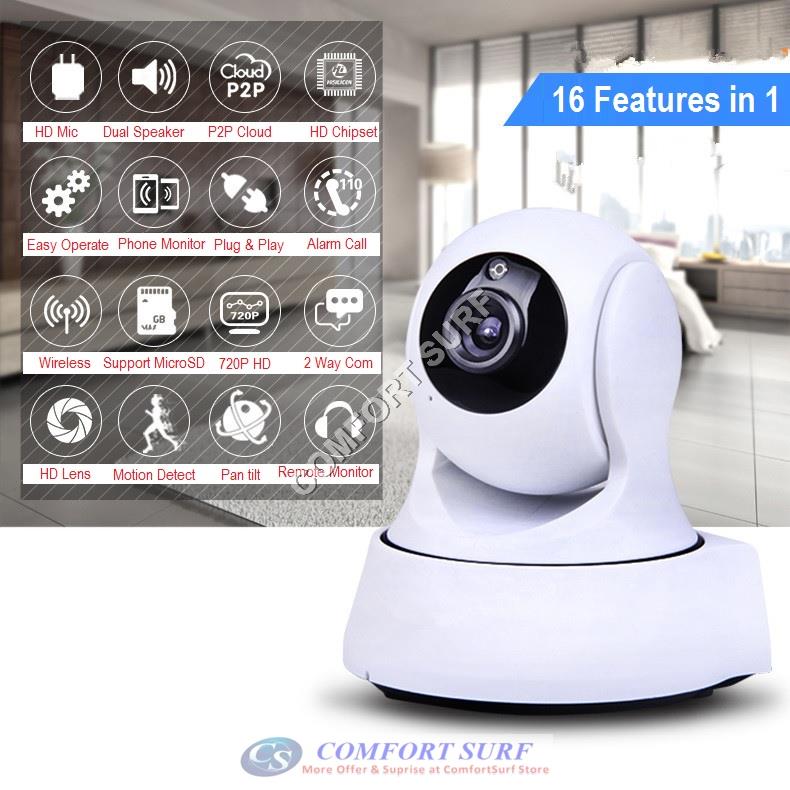 SecurEyes 1280*720P HD P2P Wireless IP Camera With Motion Sensor + IR Night Vision/MicroSD via Smartphone - Alarm Phone Calling + Support Motion Alarm Message