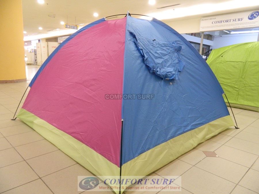 New Outdoor Single Layer Single Door + Back Window Waterproof Camping Tent 3/4 Persons + Free Carry Bag