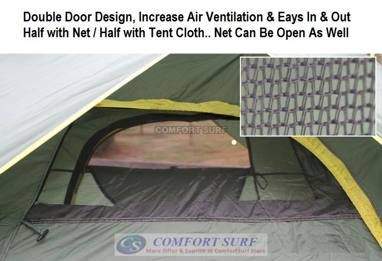 New Outdoor Double Layer Double Door + Dual Use Waterproof Automatic Camping Tent 3/4 Persons + Free Carry Bag