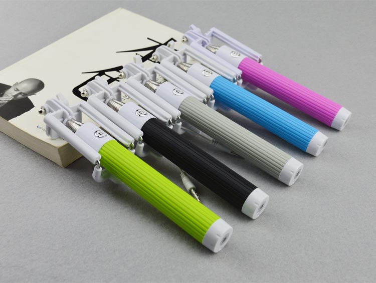 New Extra Long 85CM Wired Selfie Stick Monopod Foldable Colorful for iPhone Samsung
