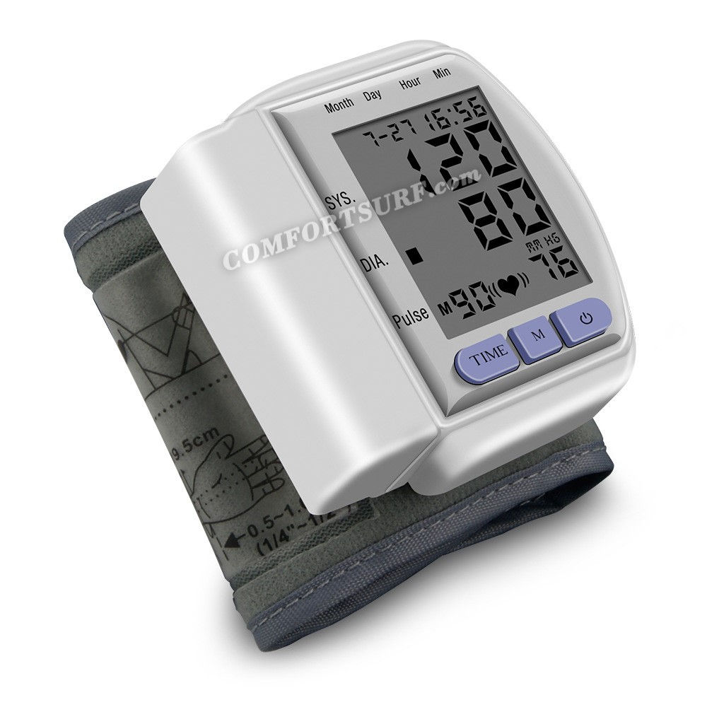 HC005 CK-102S Digital Wrist Blood Pressure LCD Monitor & Heart Beat Meter
