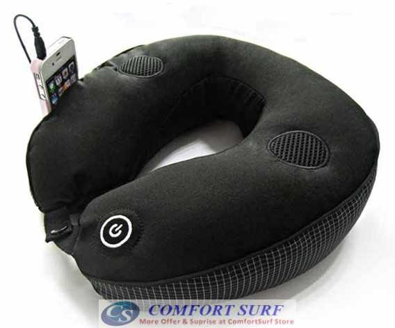 Total Pillow Massage with / without Music MP3 Speaker U Neck Rest Travel